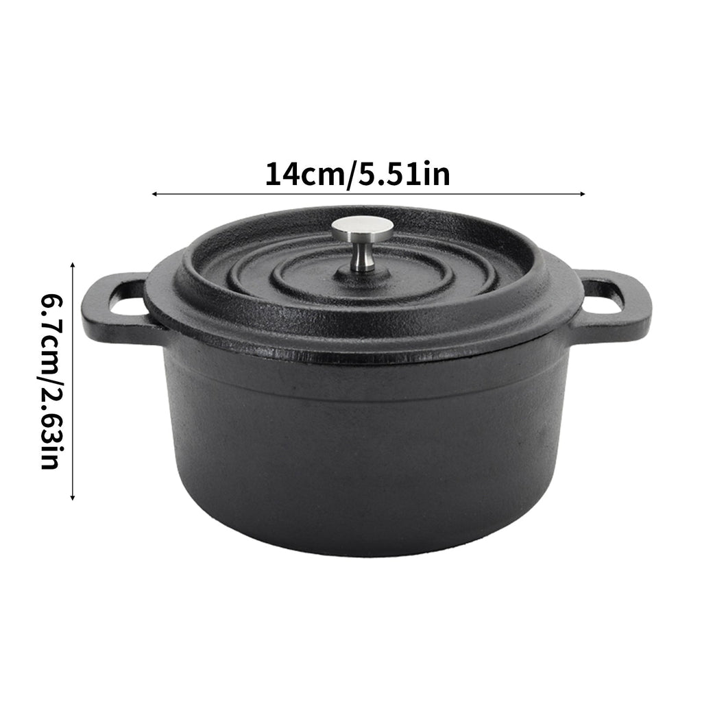 1L Pre-Seasoned Cast Iron Dutch Oven with Lid
