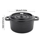 1L Pre-Seasoned Cast Iron Dutch Oven with Lid