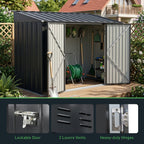 10 x 5 ft Metal Garden Storage Shed with Pent Roof & Double Doors