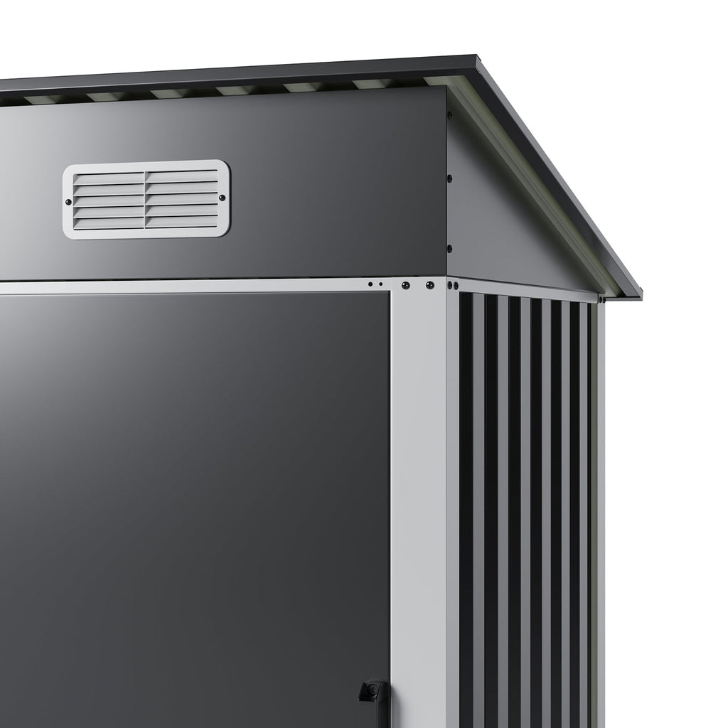 5 x 3 ft Metal Garden Storage Shed with Pent Roof & Lockable Door