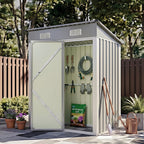 5 x 3 ft Metal Garden Storage Shed with Pent Roof & Lockable Door