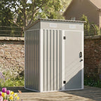 5 x 3 ft Metal Garden Storage Shed with Pent Roof & Lockable Door