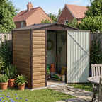 6 x 4 ft Metal Garden Storage Shed with Apex Roof & Lockable Door