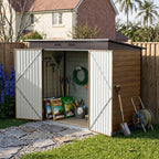8 x 4 ft Metal Garden Storage Shed with Pent Roof & Padlockable Double Doors