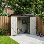 8 x 4 ft Metal Garden Storage Shed with Pent Roof & Padlockable Double Doors