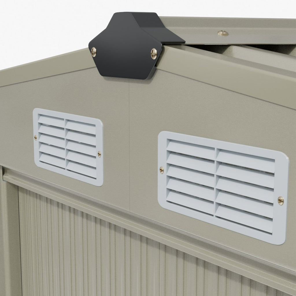 8 x 10 ft Metal Garden Storage Shed with Apex Roof