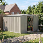 8 x 10 ft Metal Garden Storage Shed with Apex Roof