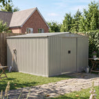 8 x 10 ft Metal Garden Storage Shed with Apex Roof