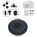 Floating Solar Fountain with Interchangeable Spray Heads