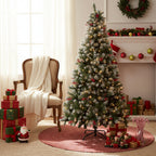 Artificial Christmas tree with metal stand by Garden Sanctuary, full green branches and sturdy base for holiday decorating