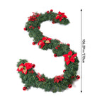 Garden Sanctuary 2.7m artificial Christmas garland with pine branches and ornaments for festive holiday decorations