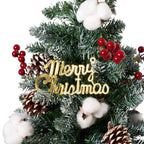 Set of 4 solar-powered artificial Christmas tree decorations with string lights by Garden Sanctuary, featuring festive holiday designs.