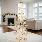 Garden Sanctuary 180cm Christmas ornament display stand with star top, ideal for holiday decorations and festive ornament arrangement.