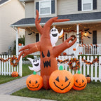 7 FT Halloween Inflatable Dead Tree with Ghosts and Pumpkins