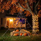 Giant Halloween Spider Decoration with 7m Web
