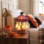 Halloween table lamp by Garden Sanctuary featuring spooky design with orange and black accents, perfect for holiday decor.
