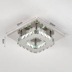 Modern small crystal LED ceiling light by Garden Sanctuary, perfect for hallways and corridors, featuring elegant crystal detailing.