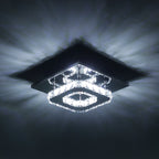 Modern small crystal LED ceiling light by Garden Sanctuary, designed for hallways and corridors, features sparkling crystal accents.