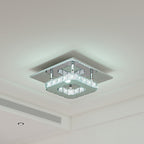 Modern small crystal LED ceiling light by Garden Sanctuary, ideal for hallways and corridors, featuring elegant crystal accents.