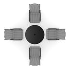 2/4 Pcs Garden Dining Chairs Set with Round Table