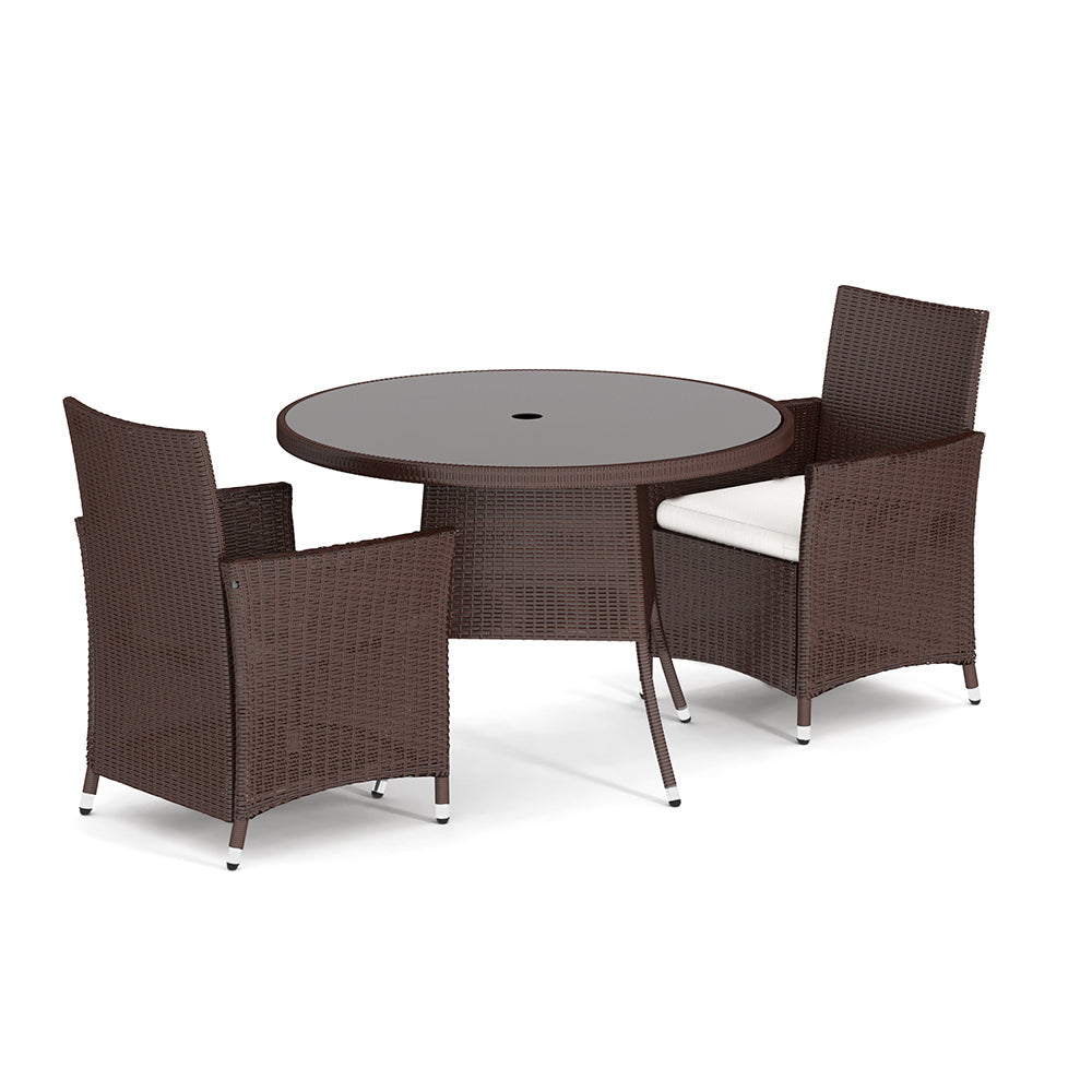Brown/Black Outdoor Table with Parasol Hole