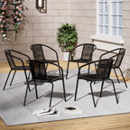 6 Pcs Black Outdoor Dining Chairs