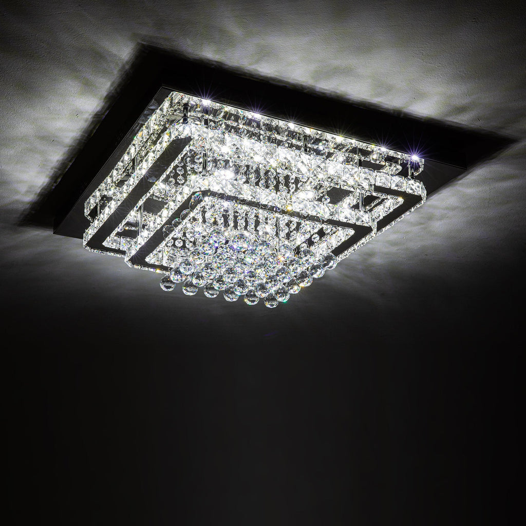 Modern Crystal LED Flush Mount Ceiling Light Fixture