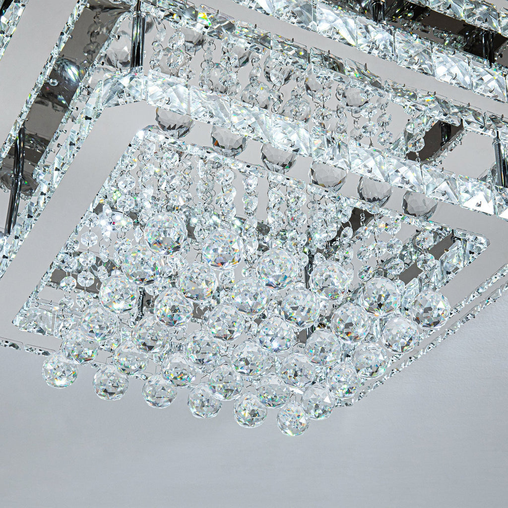 Modern Crystal LED Flush Mount Ceiling Light Fixture