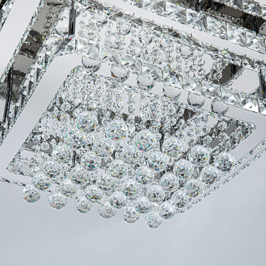 Modern Crystal LED Flush Mount Ceiling Light Fixture