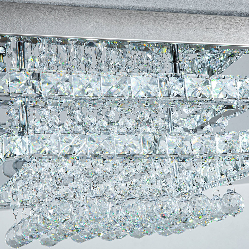 Modern Crystal LED Flush Mount Ceiling Light Fixture