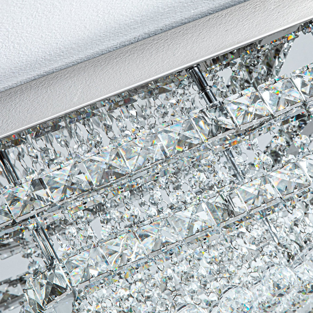 Modern Crystal LED Flush Mount Ceiling Light Fixture