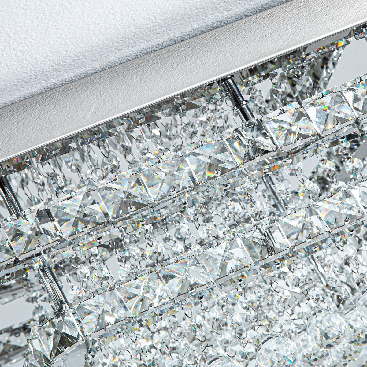 Modern Crystal LED Flush Mount Ceiling Light Fixture