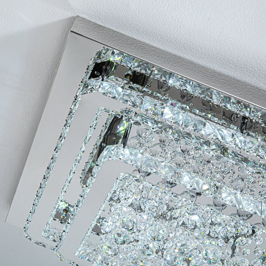 Modern Crystal LED Flush Mount Ceiling Light Fixture