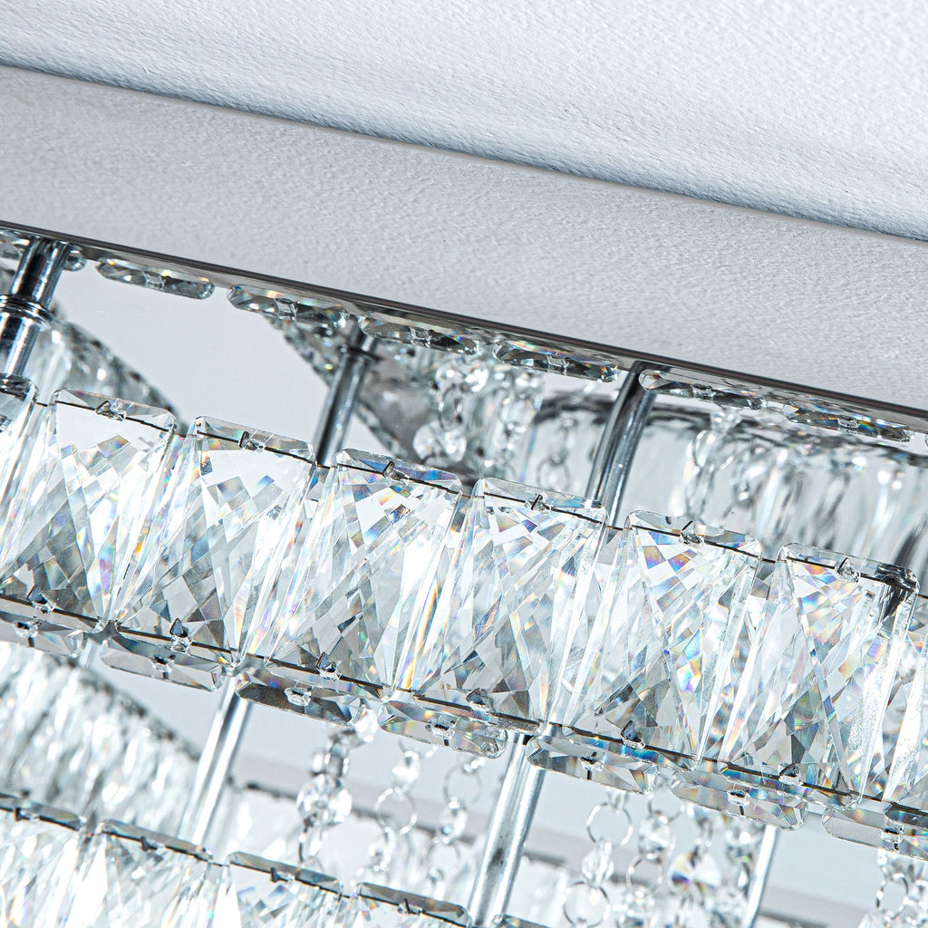 80cm Wide Double-Tier Crystal LED Ceiling Light 100W