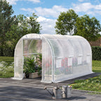 White Outdoor Walk-in Tunnel Greenhouse