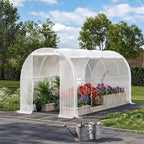 White Outdoor Walk-in Tunnel Greenhouse