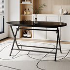Metal Frame Table with Tempered Glass Top