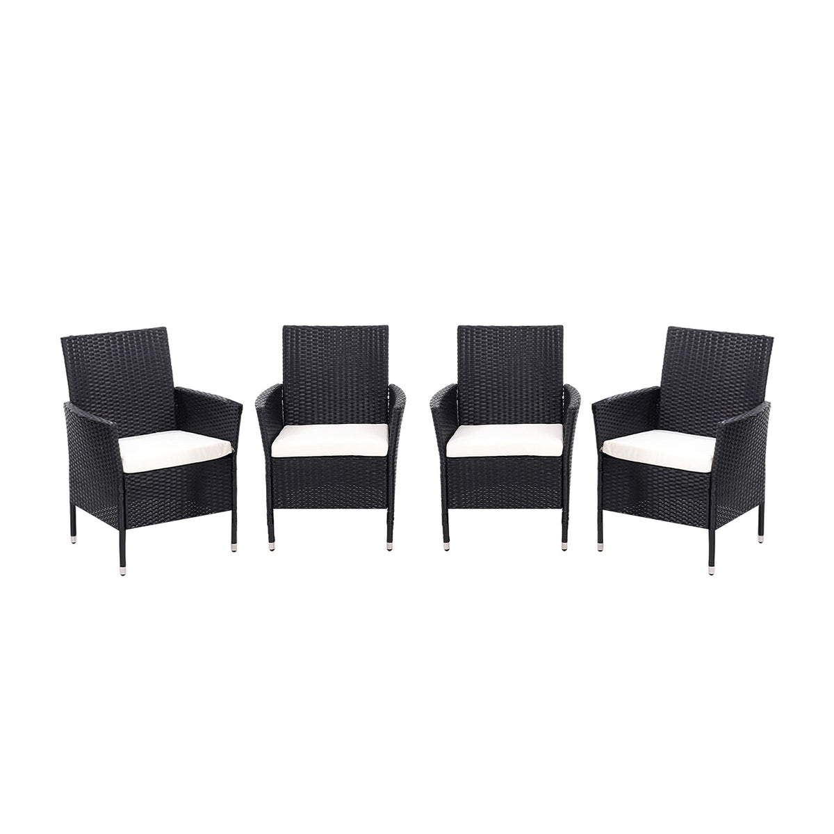 Set of 4 Rattan Chairs Garden Furniture
