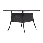 Garden Rattan Tempered Glass Top Rectangular Table with Parasol Hole