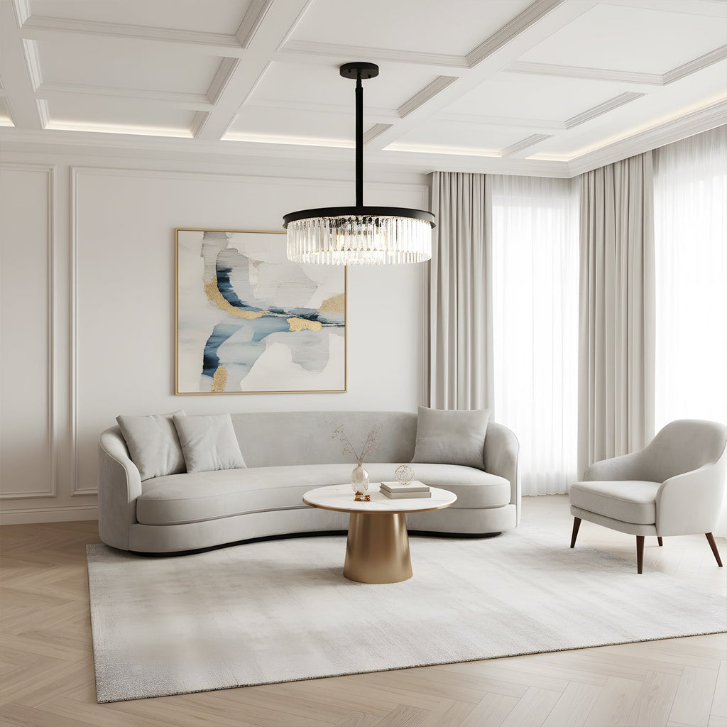 Modern 6-light E14 pendant light by Garden Sanctuary with sleek design and hanging fixtures for contemporary decor.