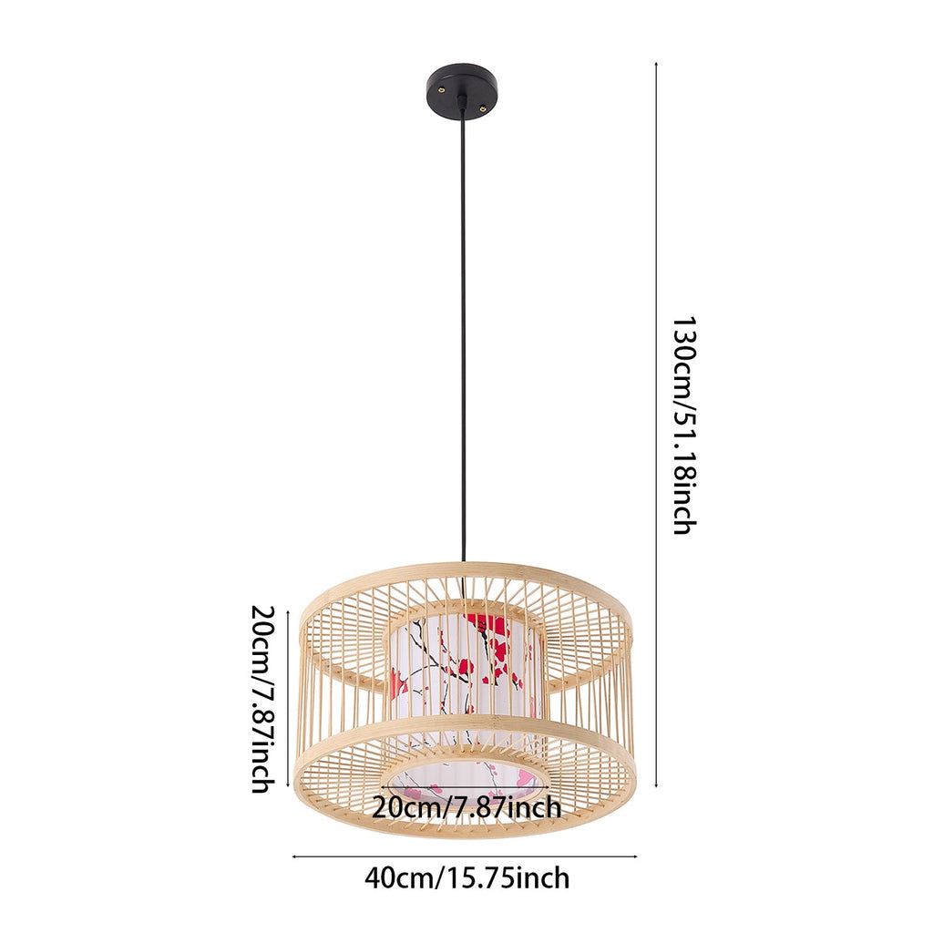 Bamboo-Woven Pendant Light