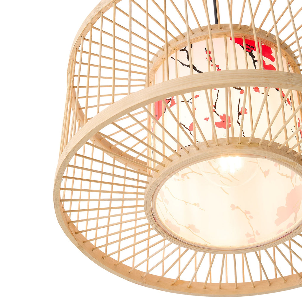 Bamboo-Woven Pendant Light