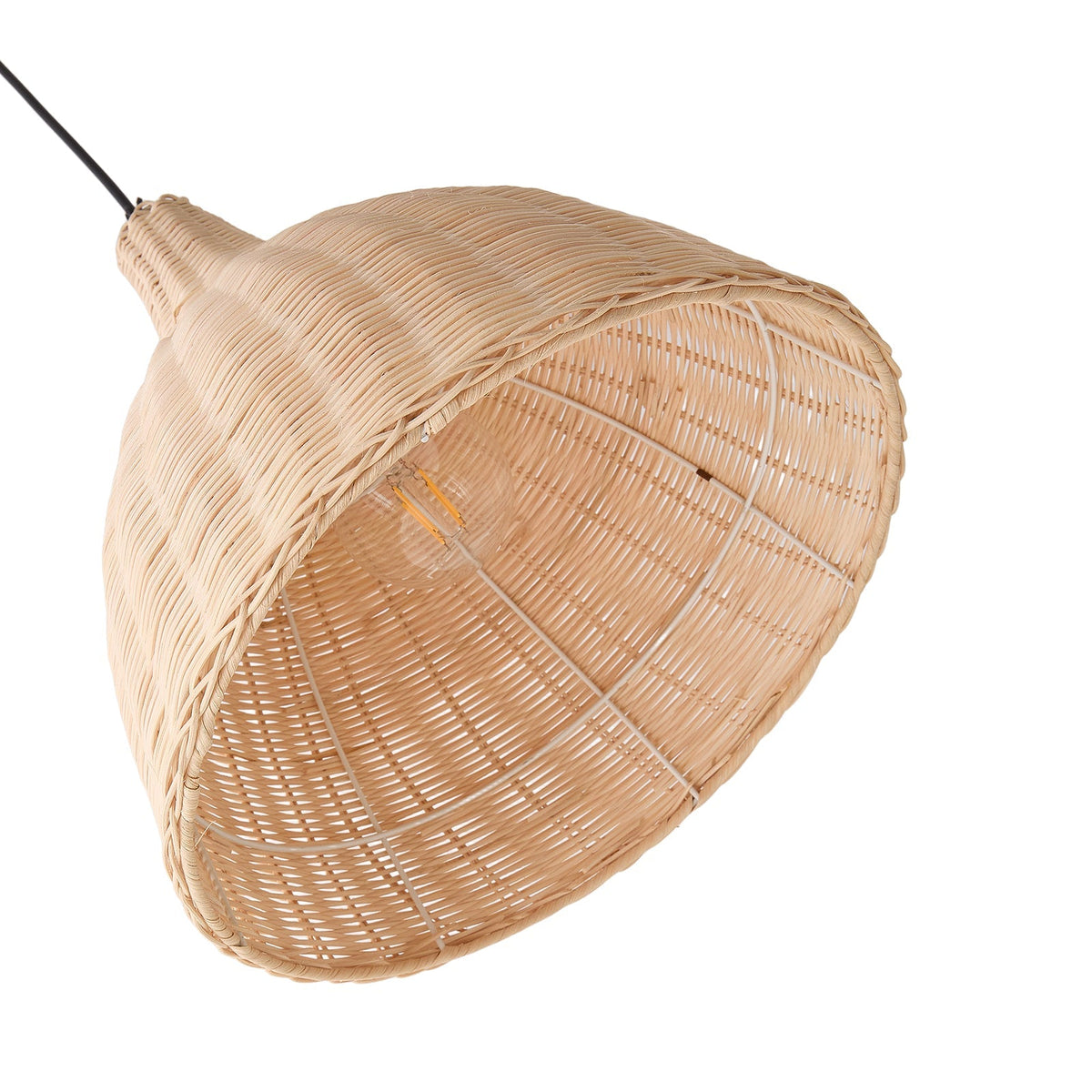 Rattan-Woven Pendant Light
