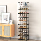 10 Tier Customizable Metal Shoe Rack