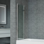 180 Degree Rotation 2-Section Hinged Over Bath Shower Screen