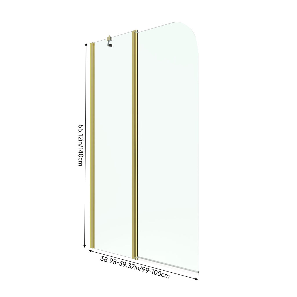 2-Section 180°Pivot Over Bath Shower Screen