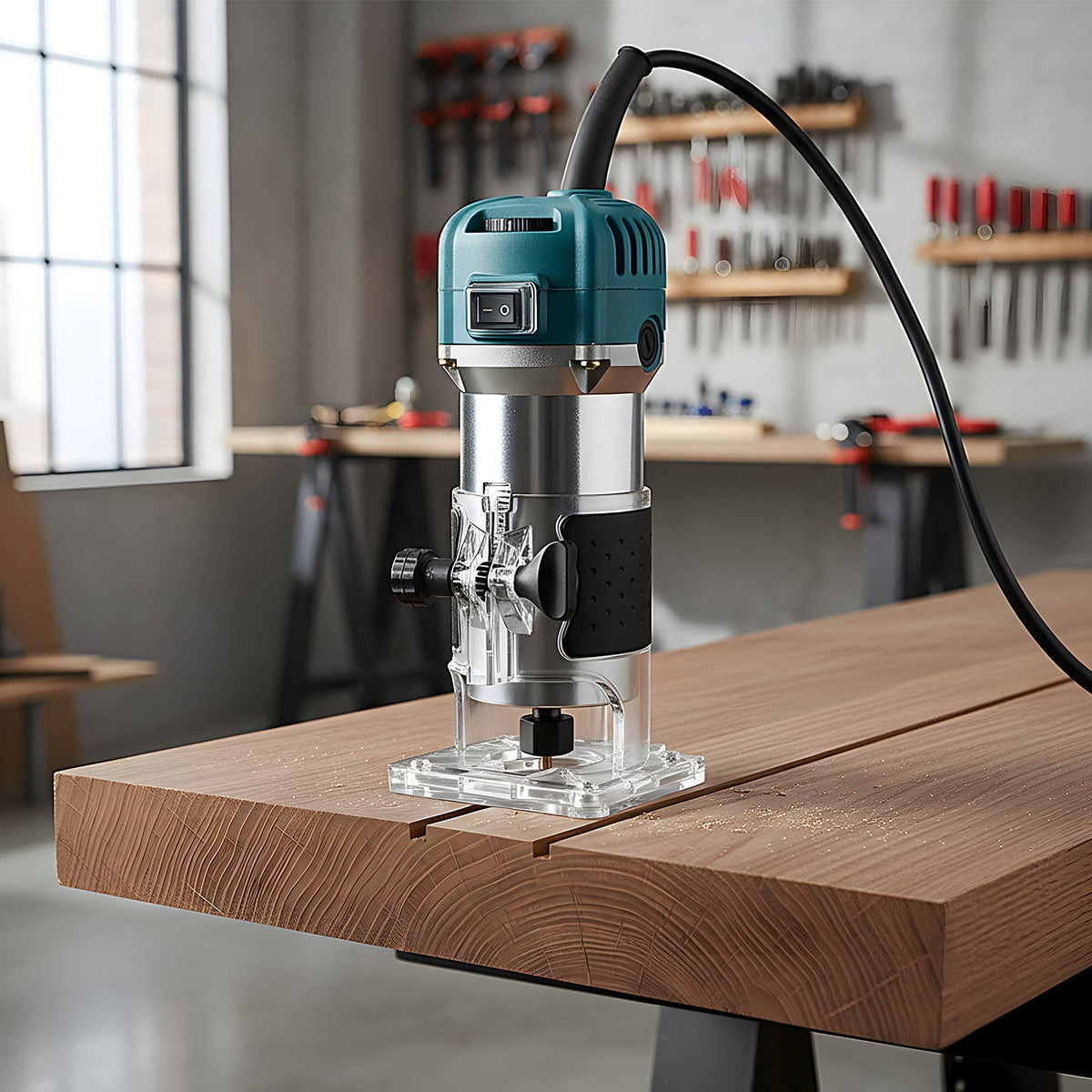 800W 6-Speed Electric Wood Router with Router Bits Set