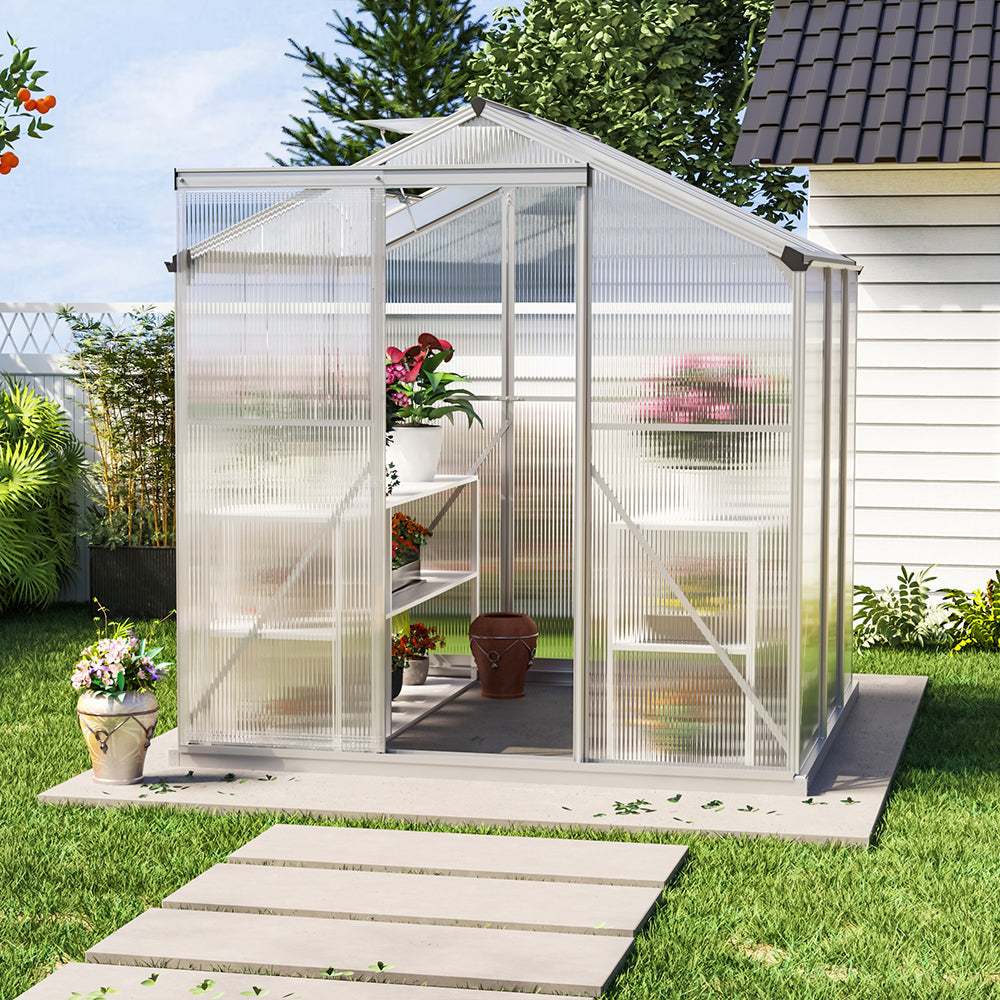 White Framed Garden Greenhouse without Base Frame