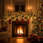 270cm Spruce Artificial Greenery Christmas Garland with 50 LED Warm White Lights
