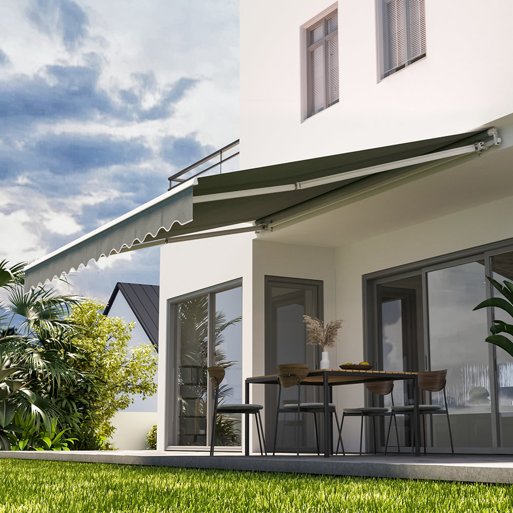 Grey Manual Retractable Patio Awning